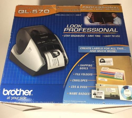New open box brother ql-570 label thermal printer look professional - l@@k! for sale