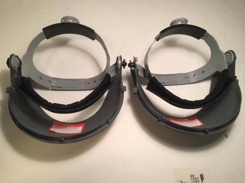 Fibre-metal model f-400 faceshields ratchet headgear -- no window -- (lot of 2) for sale