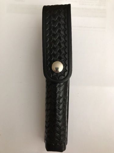Dutyman Black Basketweave Leather Flashlight Holder (2821)