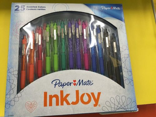 Papermate Inkjoy Pens With Rubber Comfort Grip Assorted Colors 25 Pack FREE SHIP