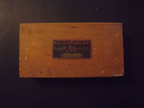 Vintage Greenfield Tap &amp; Die B-5 O.K. Jr. Round Die Screw Plate Set in Wood Box