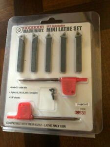 NEW 5 pc 1/4&#034; MINI LATHE INDEXABLE CARBIDE INSERT TOOL BIT SET SEALED CENTRAL