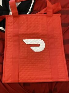 Door Dash Food Delivery Insulated Red Thermal Zip Hot Bag Reusable Courier