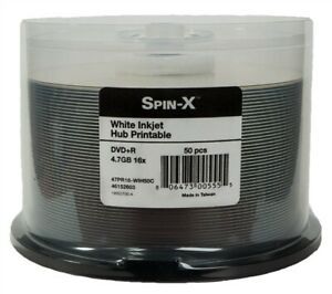 50 Spin-X 16X DVD+R 4.7GB White Inkjet Hub