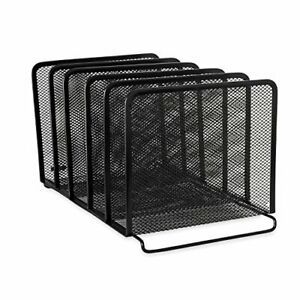 Rolodex Mesh Collection Stacking Sorter, 5-Section, Standard Packaging (Black)