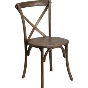 HERCULES Series Stackable Early American Wood Cross Back Chair FLAXUXEAGG