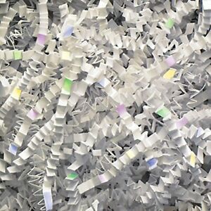 Aviditi Crinkle Cut Paper Shred Filler Blend Sparkly Iridescent/White 1 Case ...