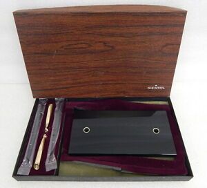 NEW NIB Vintage 1970s Sheaffer Textron Pen Holder Marble Executive Desk Set