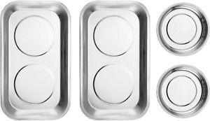 Mayouko 4-Piece Magnet Trays Set, Round3-insquare3.6-in, Trays Tool