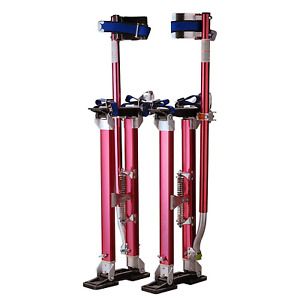 Red Drywall Stilts with Adjustable Heel Plates And Foot Straps Self Locking