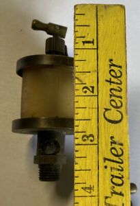 ESSEX Brass LARGE Antique Brass Glass Drip Oiler Engine (1)