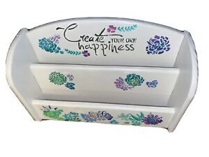 Cute Succulent desk mail holder Office Home organizer