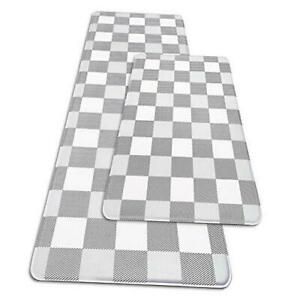 Comfort Floor Mats Set of 2 Buffalo Plaid Kitchen Mats and Rugs Cushioned
