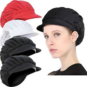4 or 8 Pack Chef Hat Kitchen Cooking Chef Cap Adjustable Food Service Hair Nets