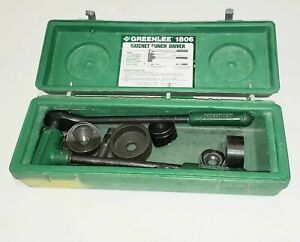 Greenlee 1806 Ratcheting Knockout Punch Driver Set w/ Case