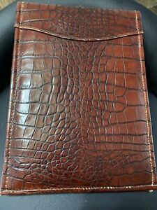 Vintage SCULLY ALLIGATOR Brown Note Pad Holder Office Address Book