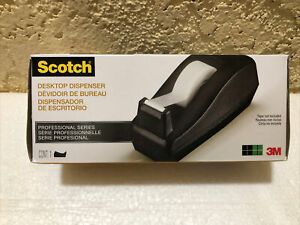 Scotch Desktop Tape Dispenser 1-Inch Core Weighted Non-Skid Base Black