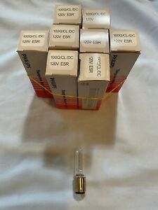NOS Philips 100Q/CL/DC 120V ESR Tungsten Halogen Lamp Qty 8