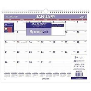 AT-A-GLANCE 2018 Monthly Wall Calendar, January 2018 - December 2018, 14-7/8&#034; x