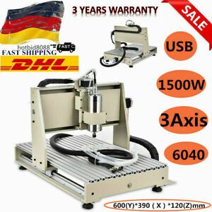 USB 1.5KW 3 Axis 6040 CNC Router Engraver Carving Machine Metal Cutter EU