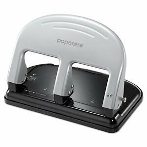 Bostitch Ez Squeeze Three-Hole Punch, 40-Sheet Capacity, Black/Silver 2240 2240