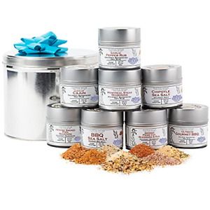 BBQ Bucket &amp; Pit Master Gift Set | 8 Gourmet Seasonings &amp; Salts In A Handsome |