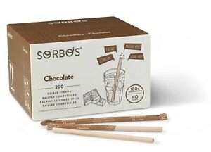 Sorbos Edible Straws, Chocolate Flavored, No Plastic, Individually Packaged