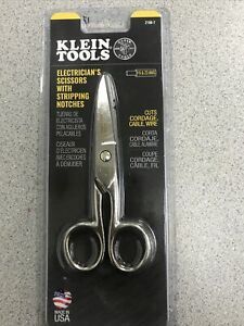 KLEIN TOOLS Electricians Scissors With Stripping Notches, NEW, 2100-7