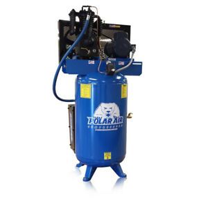 5HP Quiet Air CompressoSingle PhaseInline80 Gallon TanK VeRTICAL Industrial