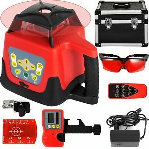 360 Rotary 500m Range Red Laser Levelling Device Instrument Kit For Construction