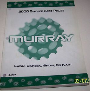 MURRAY LAWN, GARDEN, SNOW, GO-CART SERVICE PART PRICES 2000