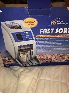 Royal Sovereign FS-4DA Fast Sort Automatic Digital Coin Sorter Anti-Jam Four Row