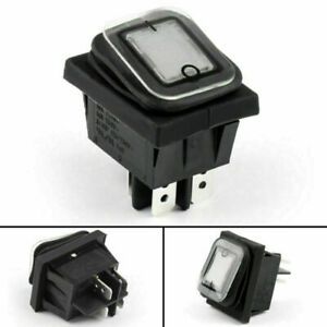 1 RLEIL RL2-102 Waterproof IP65 Car Rocker Switch 4Pin 125/250VAC White S3