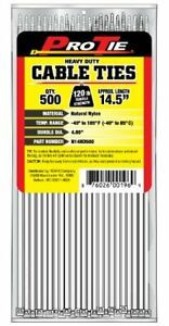 Pro Tie N14HD500 14.5-Inch Heavy Duty Standard Cable Tie Natural Nylon 500-Pack