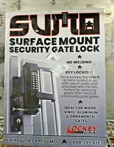 Sumo Jet Black/Marina Grade Surface Mount Gate Lock Kit GL2