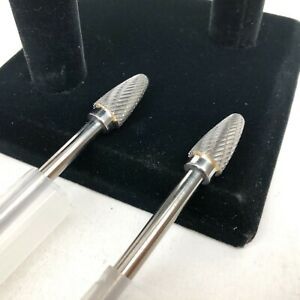 Carbide Burr (16-F-CMS-13&#034;) Radius End Shape Double Cut 1/4&#034; Shank x 1/2&#034; x13&#034; L