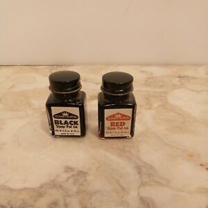Carters Stamp pad ink vintage still full not dried up. Black &amp; Red 1/2 0z. 14cc