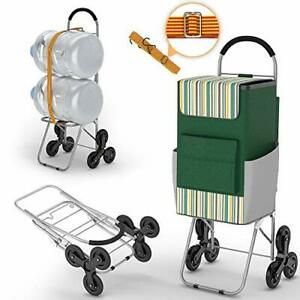 Shopping Cart With Wheels For Groceries, 220 Lbs Heavy Duty Cart For Stair Cart