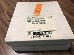 2 ~ 3M Scotch Brite Clean &amp; Polish Roll 1 in x 10 ft Grade Medium