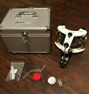 Ivoclar Stratos 300 Articulator White and Gold Pre-Owned w/ Carrying Case
