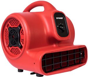 XPOWER P-430 1/3 HP Air Mover, Carpet Dryer, Floor Fan, Utility Blower - Red
