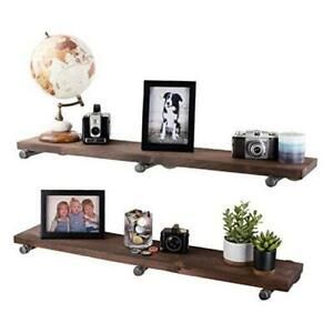 Industrial Pipe Wooden Shelves Restore by  Premium Douglas 36 Inch Trail Brown