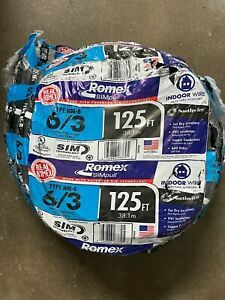 6/3 Romex Southwire Romex SIMpull 125-ft 6/3 Roll Non-Metallic Wire New FREE SHP