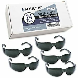 24 Pack Tinted Safety Eye Glasses 24 Protective Shaded Safety Goggles UV Resist