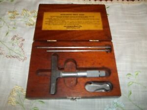 Lufkin Rule Micrometer Depth Gage No. 513 W/Case, 0-3 inch capacity, 3 INCH BASE