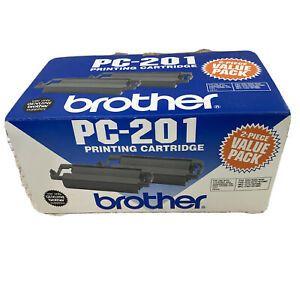 GENUINE BROTHER PC-201 2 PACK FAX INK/TONER CARTRIDGES NEW SHIPS FREE