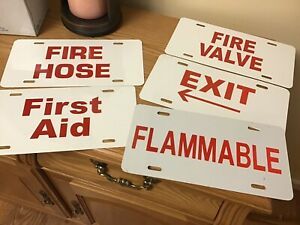 Signs Exit First Aid Fire Hose Fire Valve Hard Plastic Lot of 5