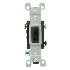 15 Amp 3-Way Toggle Switch, Black (6-Pack)