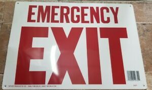 Metal Sign EMERGENCY EXIT Made in USA