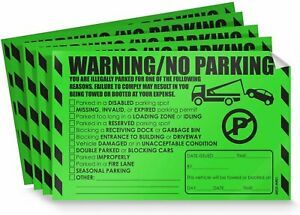 Parking Violation Stickers for Vehicles (Green) 8&#034;x5&#034; Insanely Sticky